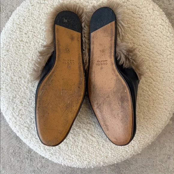 Gucci Black Loafers with Fur Trim - Picture 6 of 6